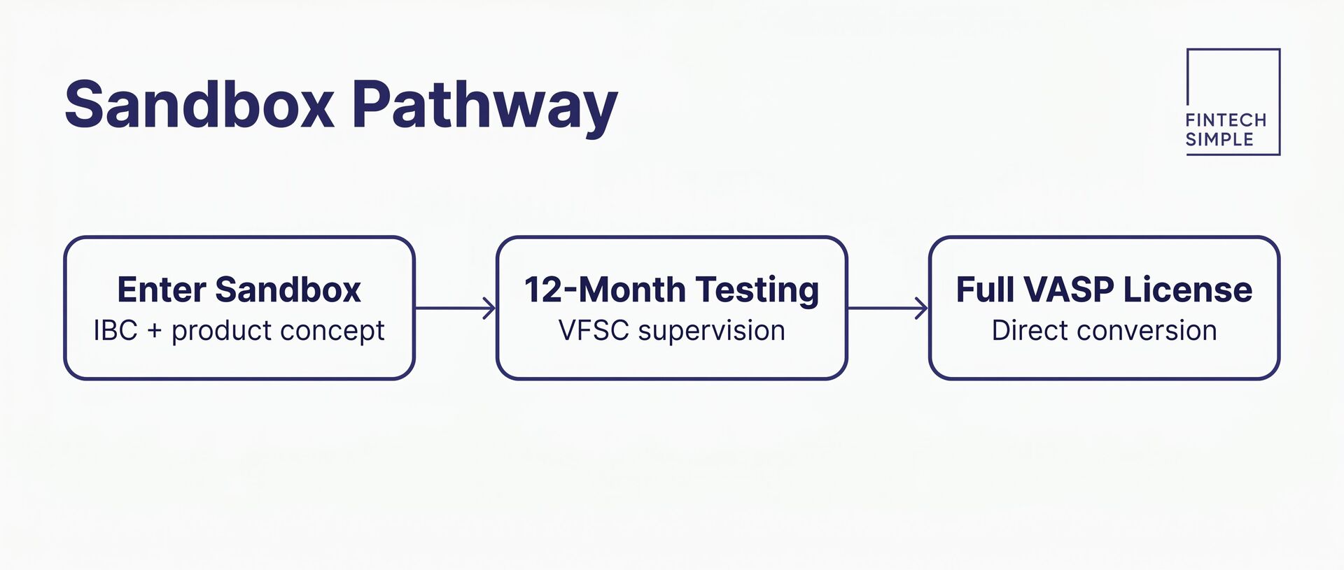 Flowchart showing the ongoing post-licensing compliance cycle: annual audit, quarterly reports, STR monitoring, annual renewal fee, and VFSC inspections